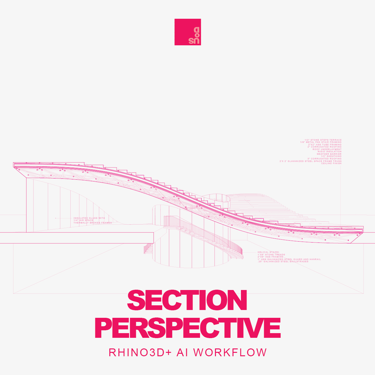 Architecture Section Perspective Tutorial Rhino 3D