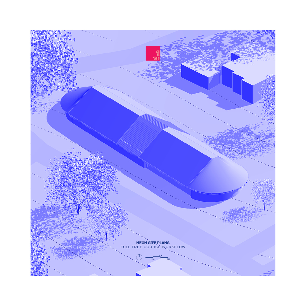 High Contrast Architecture Site Plan in Rhino 8