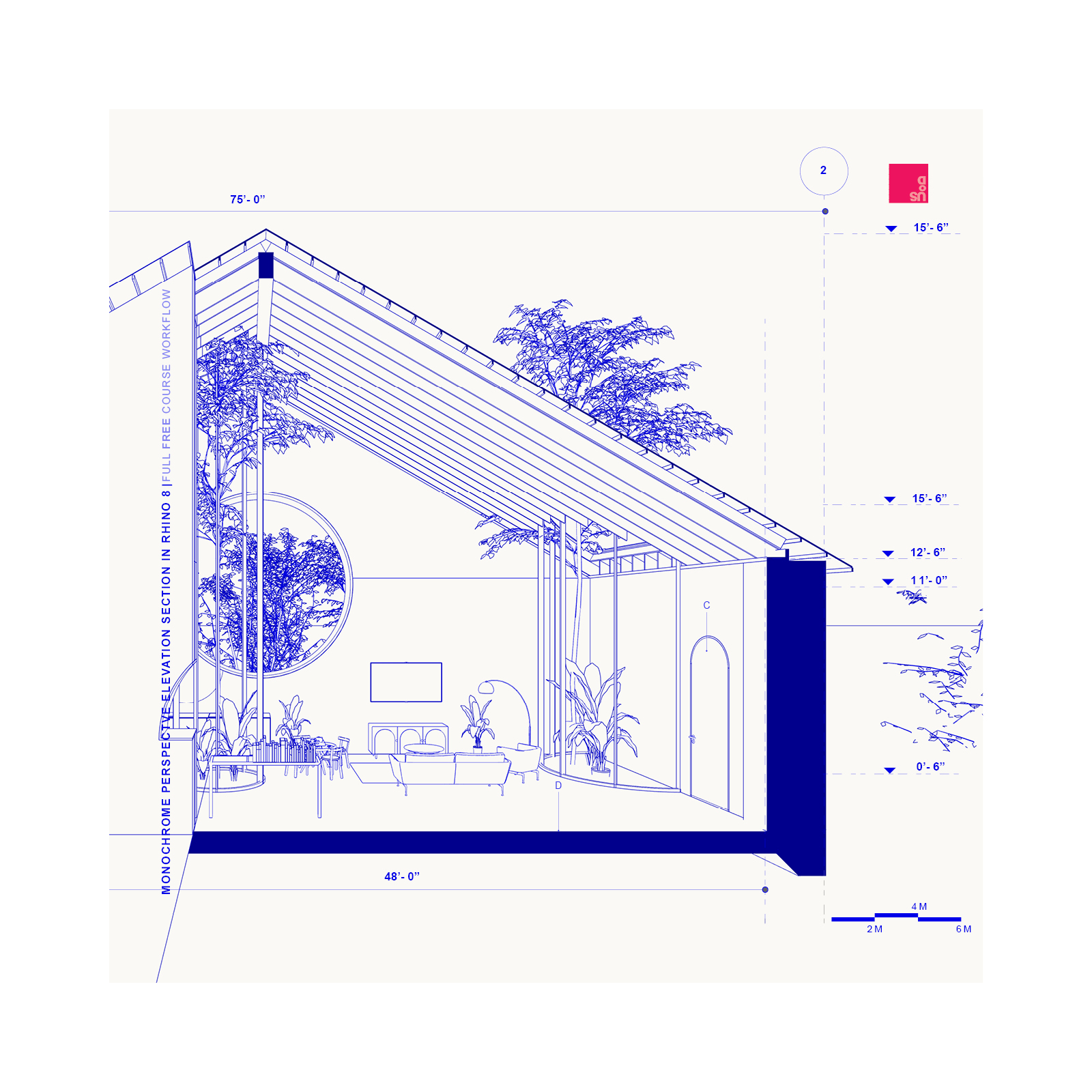 Section Perspective and Elevation Perspective in Rhino 8