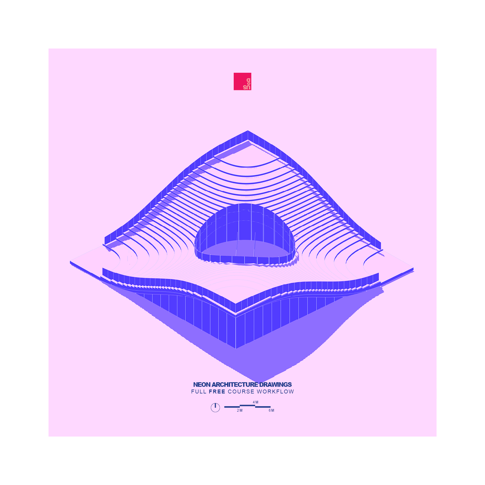 Neon High Contrast Architecture Diagrams in Rhino 8