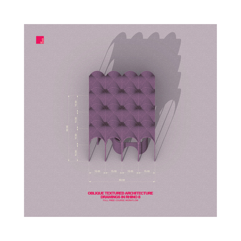 Textured Oblique Architecture Drawings in Rhino 8 Tutorial - EASY- Great for Studio and Competitions